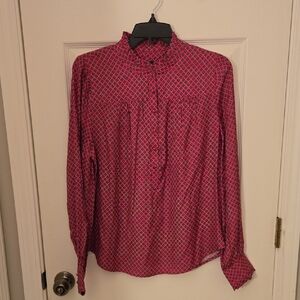 Vineyard Vines Fuchsia Geometric Blouse